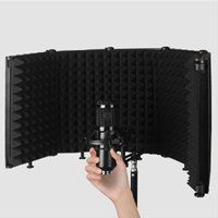 AABFK Adjustable 5 Panel Microphone Isolation Shield Foldable Studio Recording Mic Filter Mic Sponge Soundproof Shield
