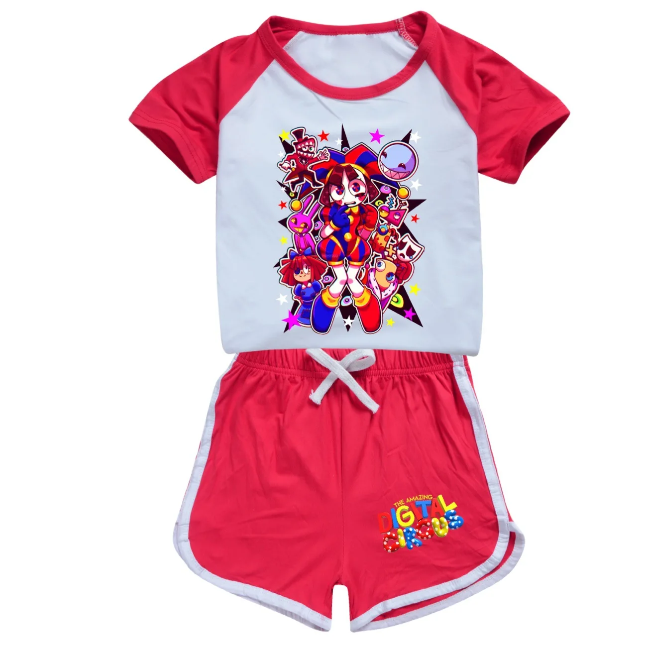 The Amazing Digital Circus Cosplay Costume 3-15 year Kids Halloween Cartoon Sports suit Outfits Cartoon T-Shirts Party Outfit