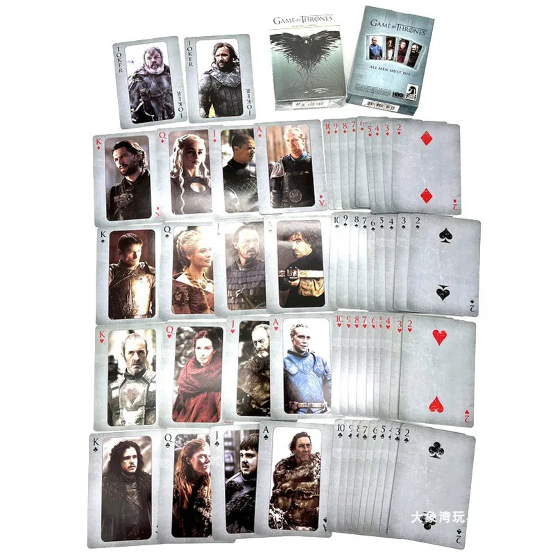 54cards 10cm cartoon thrones card men games toy paper collection Eddard Stark model