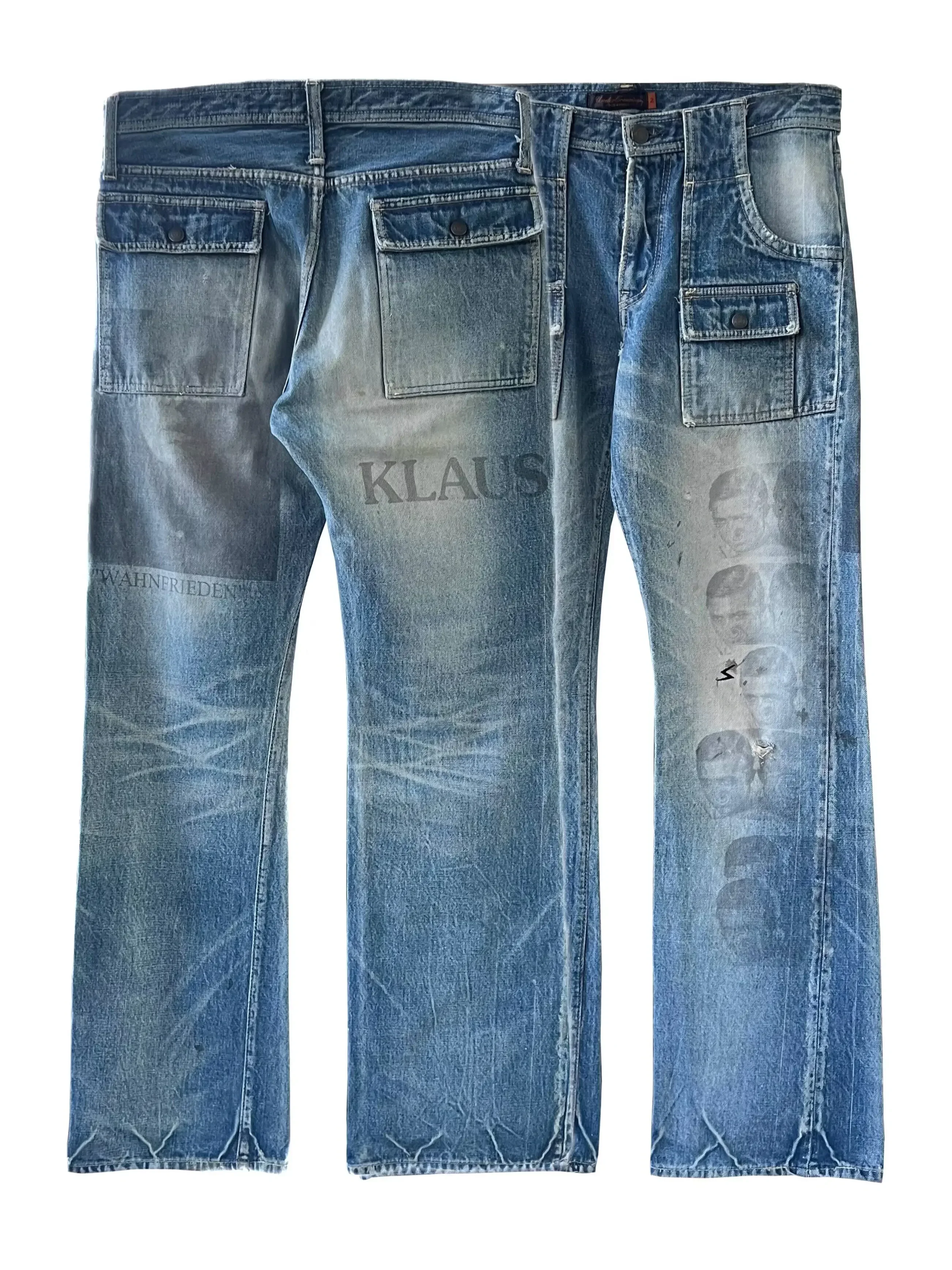 

Under 06 T Klaus Multiple Personality Portrait Washed Old Printed Pull Jeans