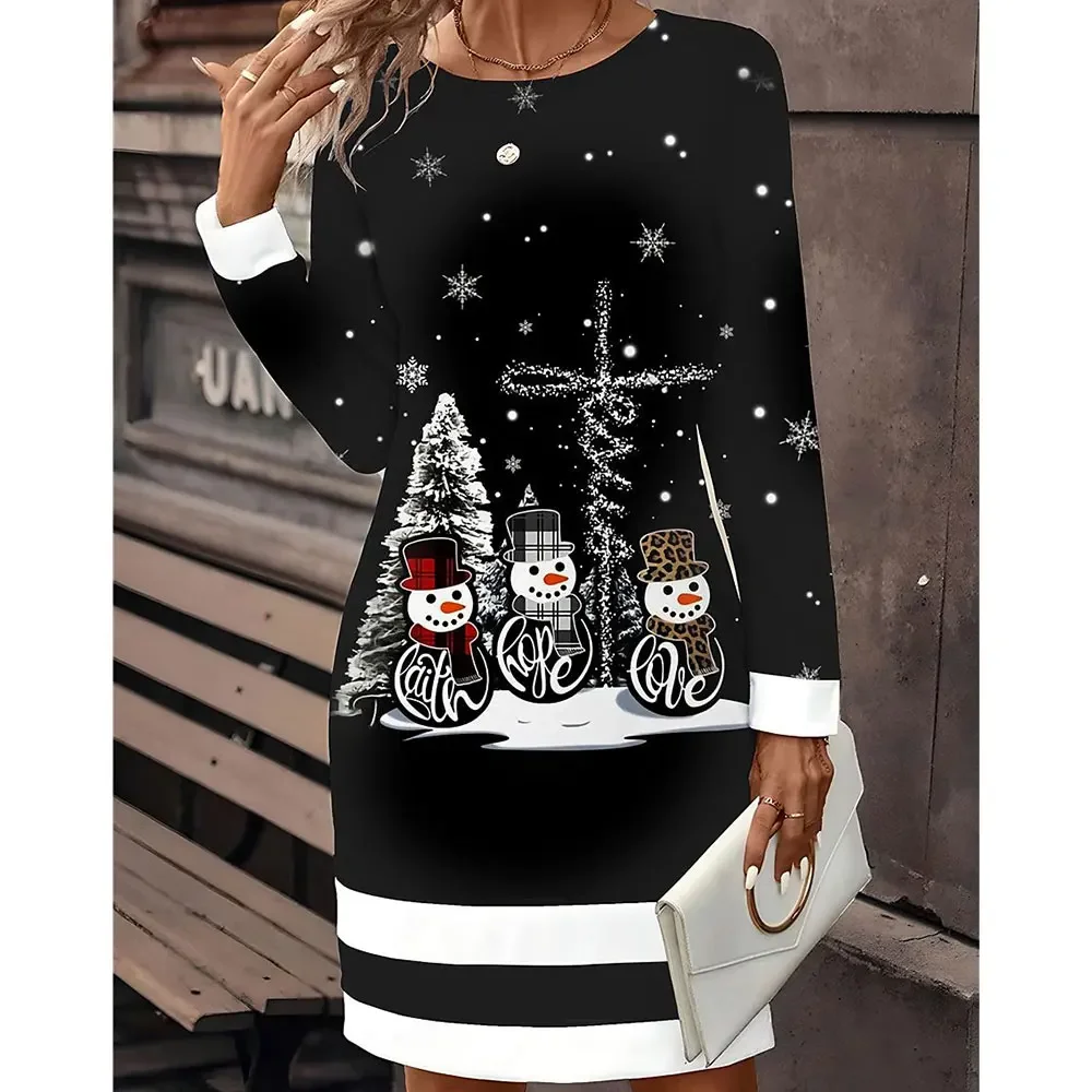 

Womens Dresses Loose And Stylish Outdoor Christmas Holiday Mini Dress Elegant Party Dresses Female Clothing