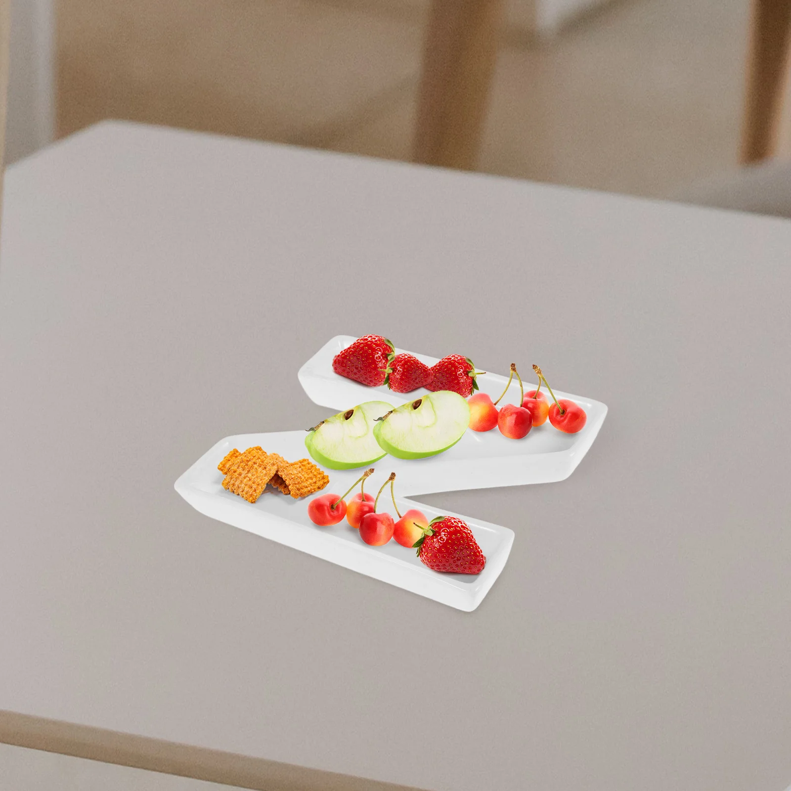 

Letter N Ceramic Snack Serving Tray Reusable Food Plate Multifunctional Dessert Fruit Nuts Platter Household Decoration