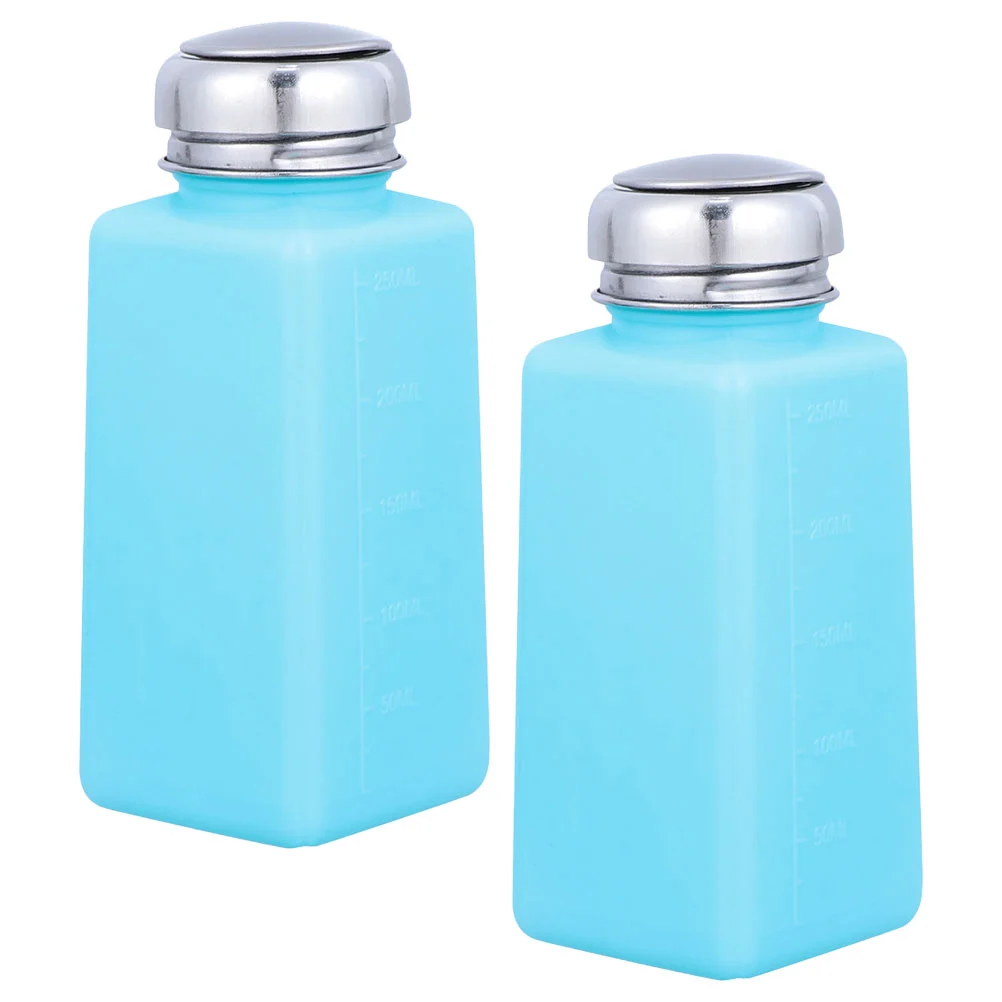 2 Pcs Industrial Bottle Press Pumping Push Down Containers Dispenser Makeup Scaled Bottles Liquid Empty