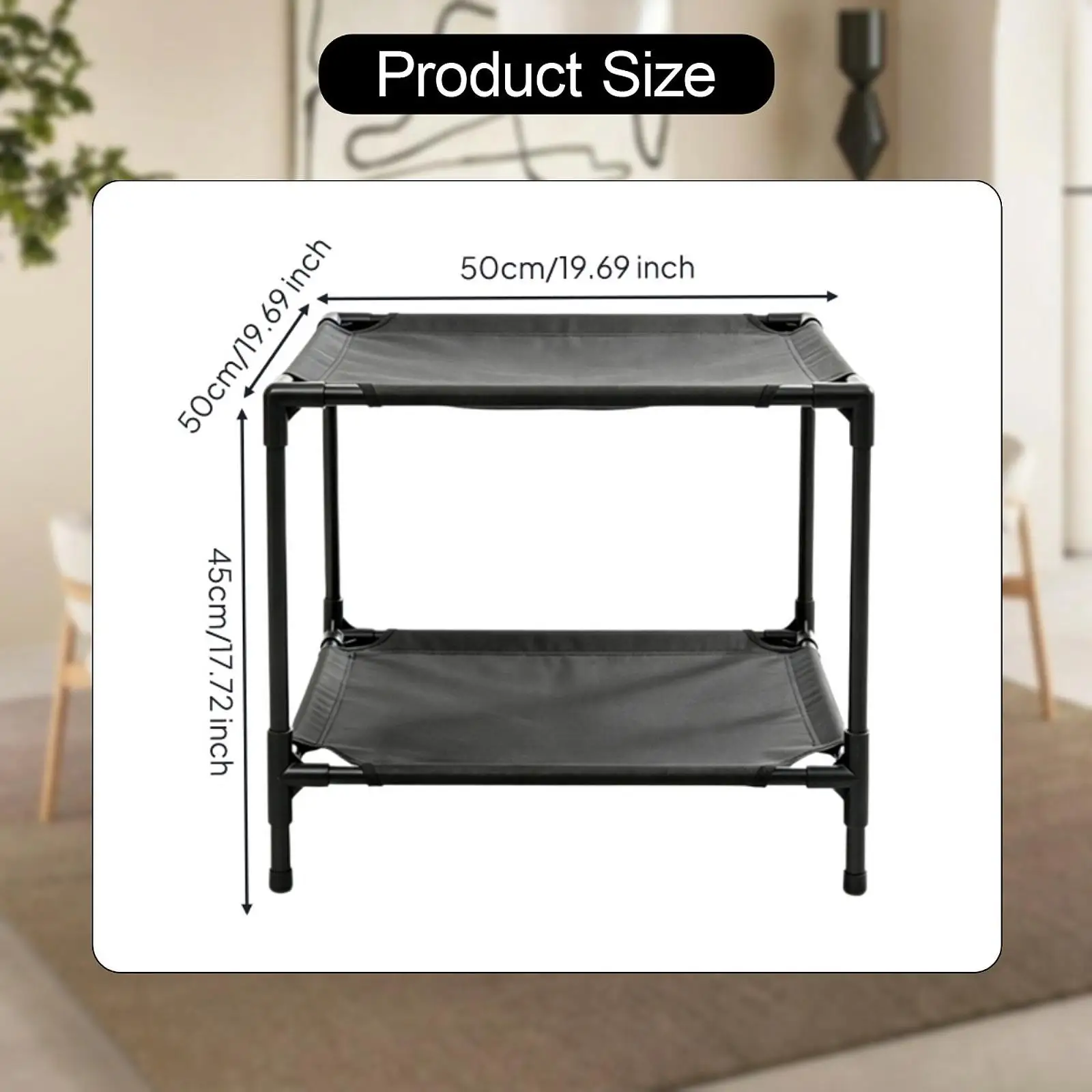 Elevated Double Pet Bed Two Levels Easy Clean Removable Washable Bunk Frame for Window Lounger Cat Dog view 5