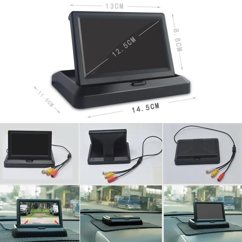 Auto Vorderseite Rückansicht Parkplatz Backup Kamera Nachtsicht 4,3/5 Zoll Monitor Für Fahrzeug Links/Rechts Seite Reverse Bild – Detail 13