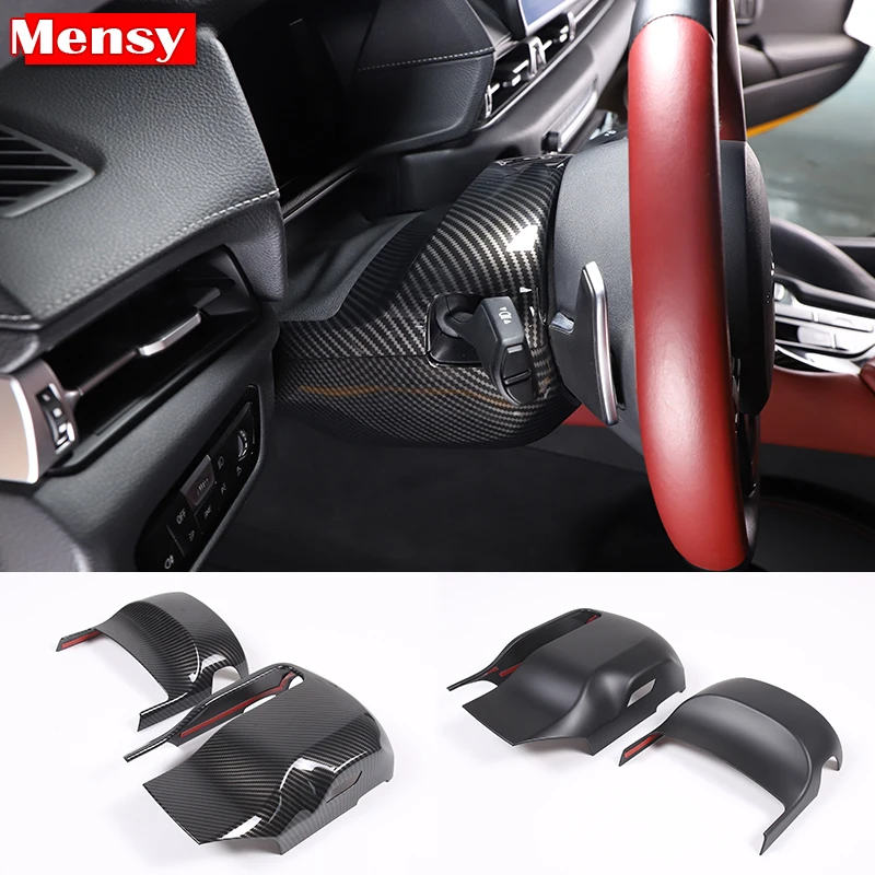 

For Toyota Supra 2019-2022 Car Steering Wheel Base Lower Cover Sticker ABS Carbon Fiber Interior Accessories 2 Pcs