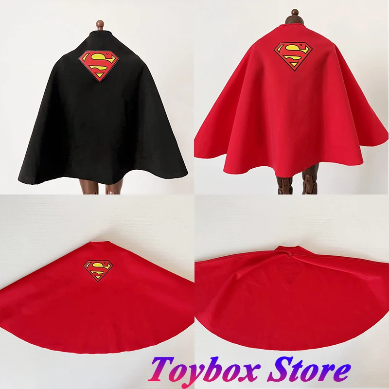 1/6 Maßstab schwarz rot Einfachheit Umhang Zubehör Superman s Logo Druck Cape Modell Ornament Spielzeug für 12 "männliche Figur Dekoration