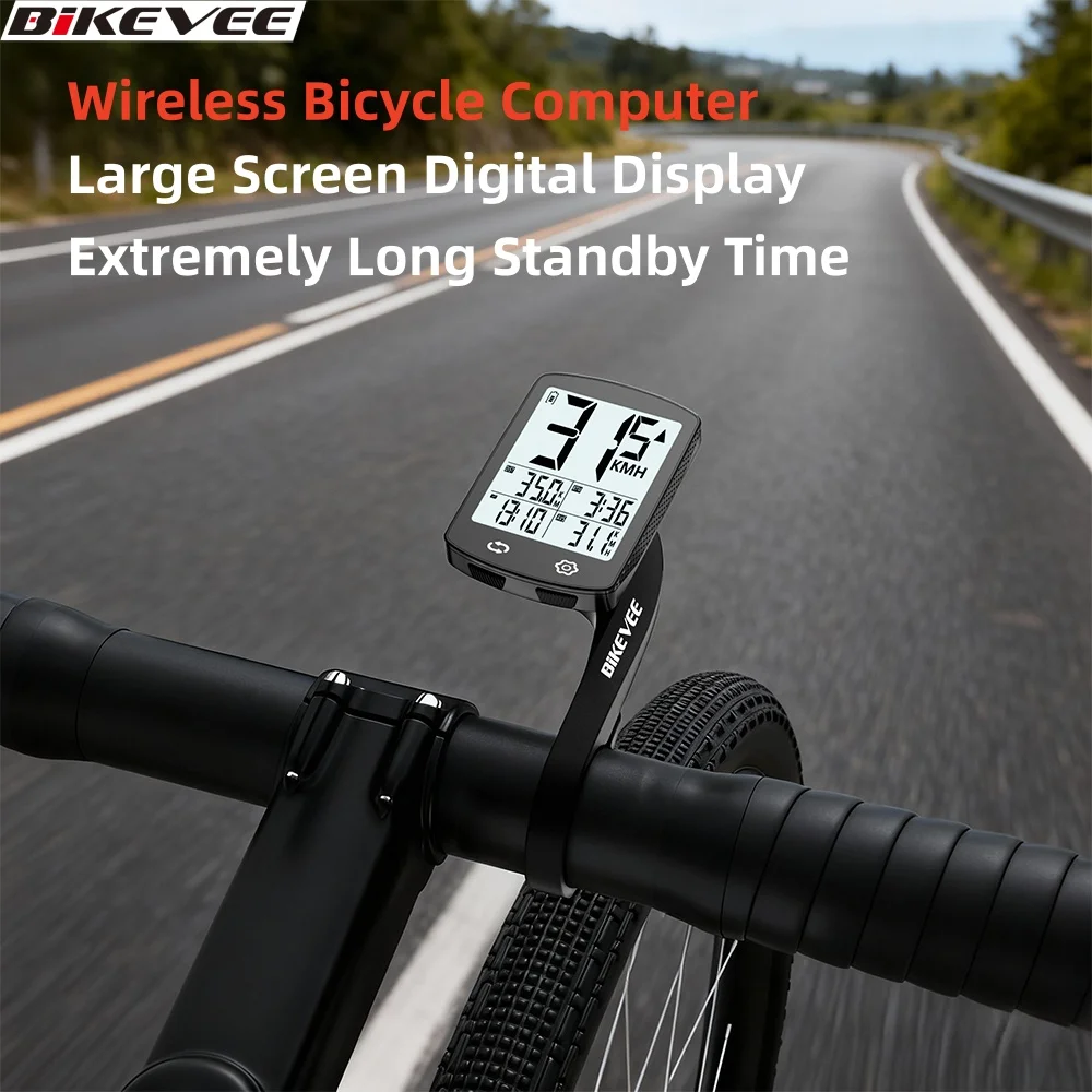 

Wireless Bike Computer Bicycle Odometer Speedometer with LCD Large Screen Display Auto Start/Stop Tracker Cycling Accessories