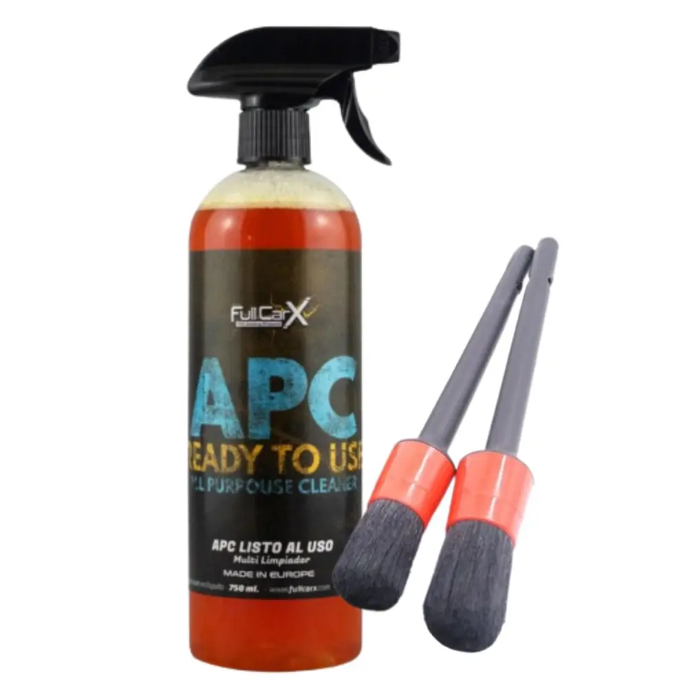 AutoFullCar - Kit Economy - APC ready to use FullCarX-cleans everything + 2 brushes detailing boar hair-750 ml.