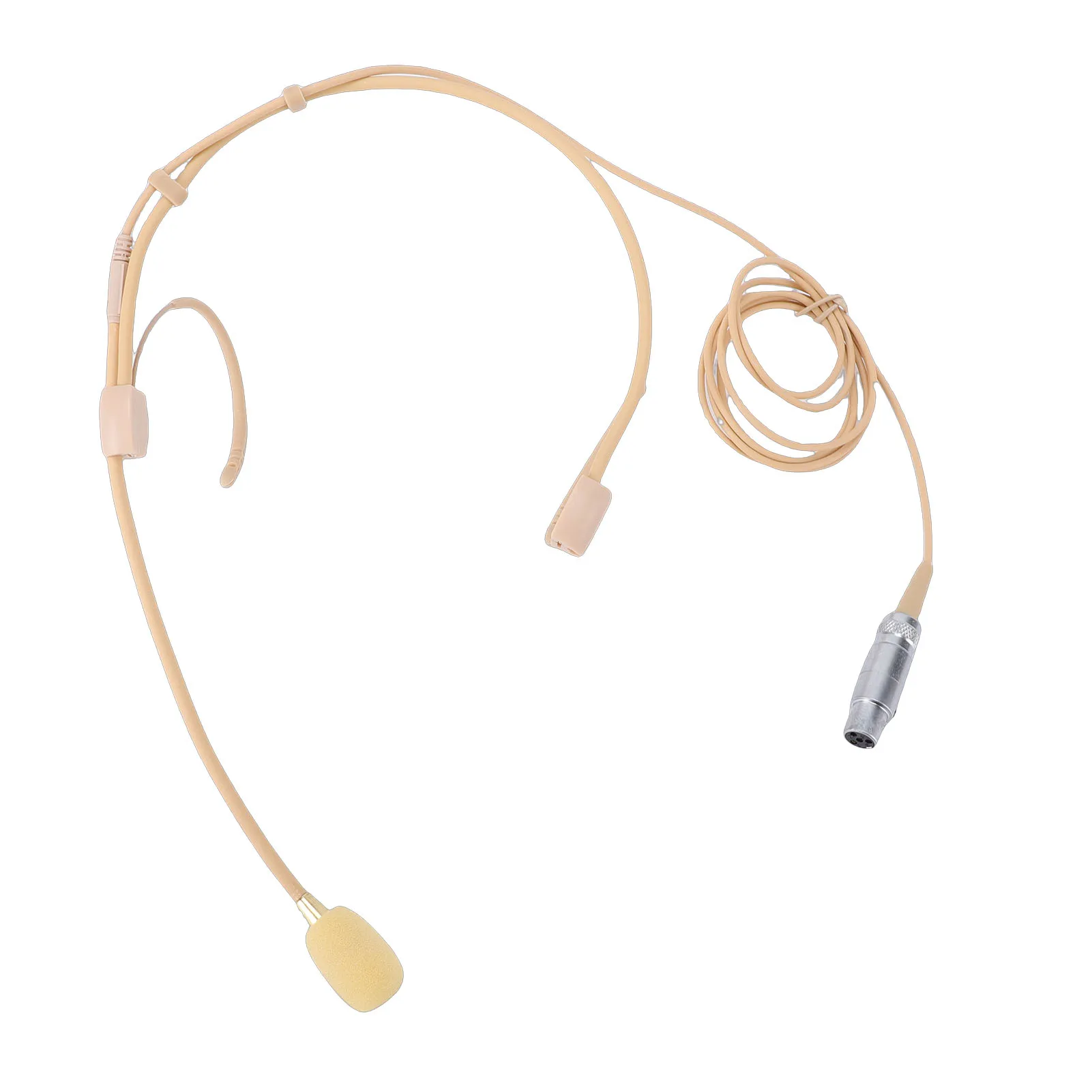 

Double Over Ear Headset Microphone Hanging Condenser Mic for Wireless System Beltpack Transmitter with XLR Cable Windscreen