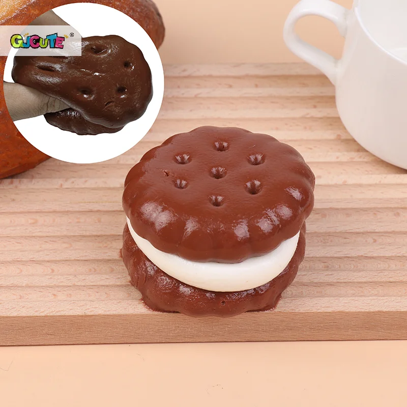 1PC Kids Toy Gifts Novelty Chocolate Sandwich Biscuits Pinched Water Mochi Taba   Sense Of Stress Relief Prop