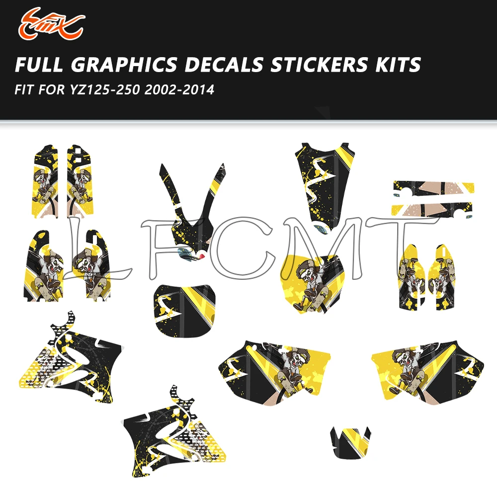 

Графический фон для мотокросса, наклейка, набор наклеек, подходит для YAMAHA YZ125 YZ250 YZ125 YZ 250 2002-2014 2013 2012 2011 2010