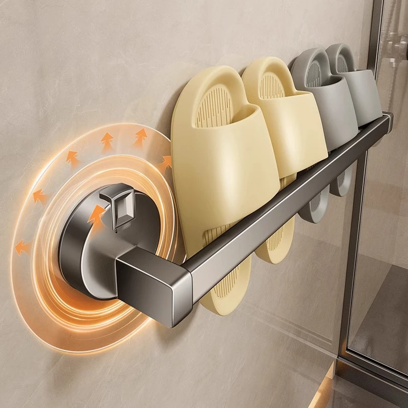 Bathroom slipper holder, suction cup installation, convenient installation, multi-functional towel bar