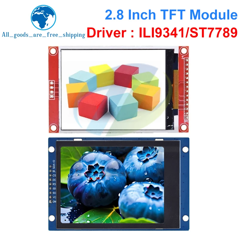 Imagem -03 - Tzt Lcd Serial Port Module para Arduino 2.8 240x320 Spi Tft Pcb Micro sd Ili9341 St77v 5v 3.3v 2.8 Display Led