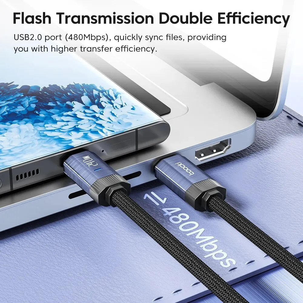 Toocki 240W USB C to USB Type C Cable 48V 5A PD3.1 Super Fast Charging for iPhone 15 ProMax Samsung S23 MacBook Hauwei Xiaomi