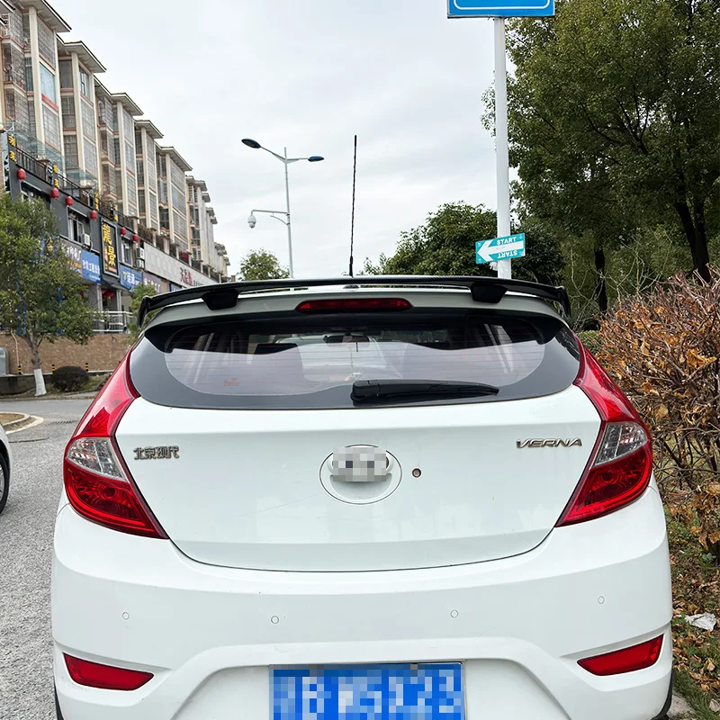 For 2011-- 2015 Hyundai Verna Hatchback Rear Window Roof Spoiler Lip Wings ABS Plastic Primer Black Tuning Body Kit Accessories