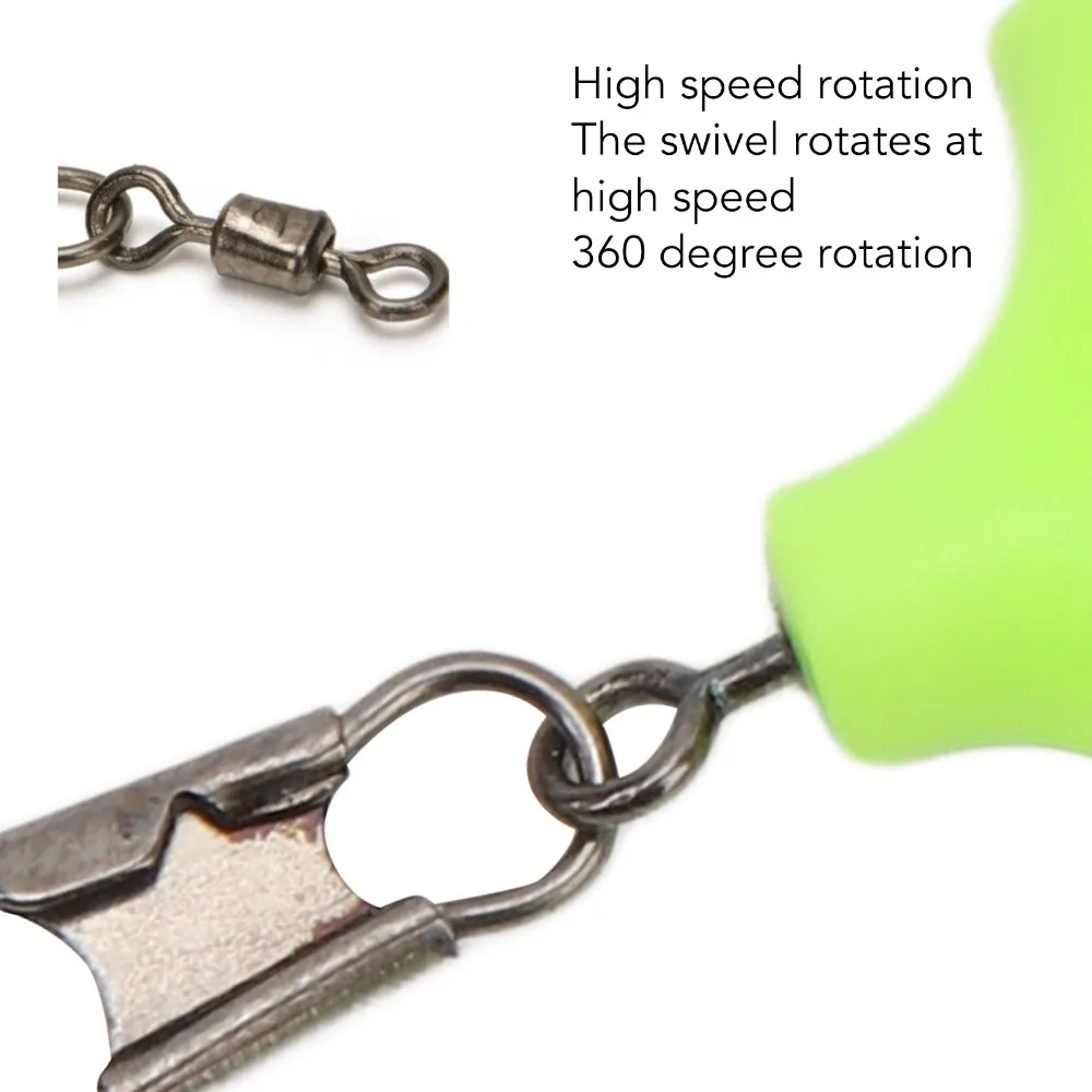 5PCS Stainless steel Fishing Float Connector 360 Rotation Low Resistance Fishing Line Sinker Slides Lightweight T Type