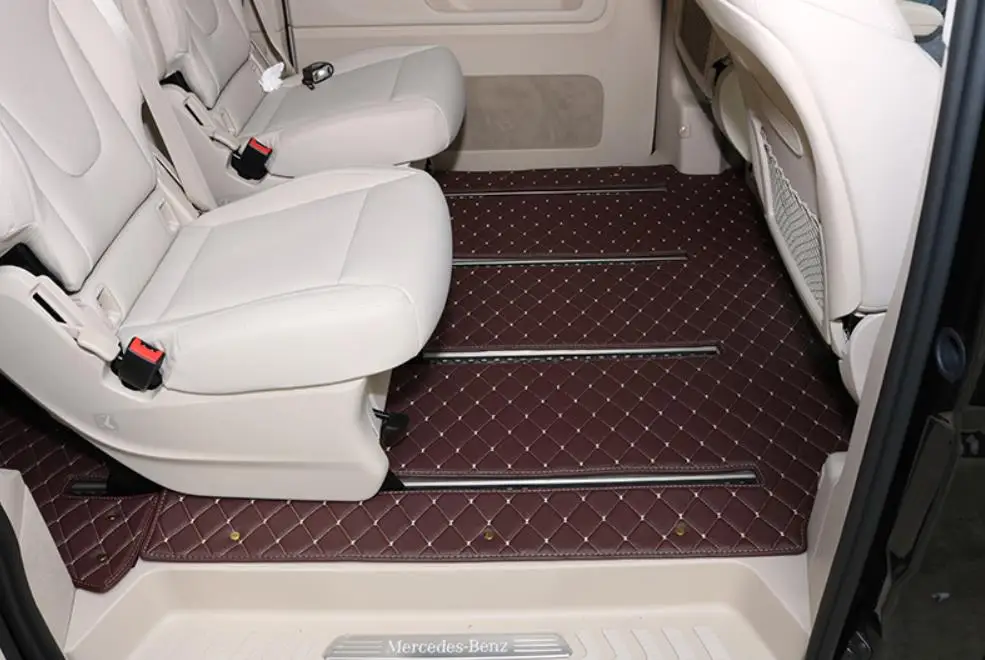 Best quality! Custom full set car floor mats for Mercedes Benz V 220 d 7 8 seats 2024-2014 waterproof carpets for V220d 2022