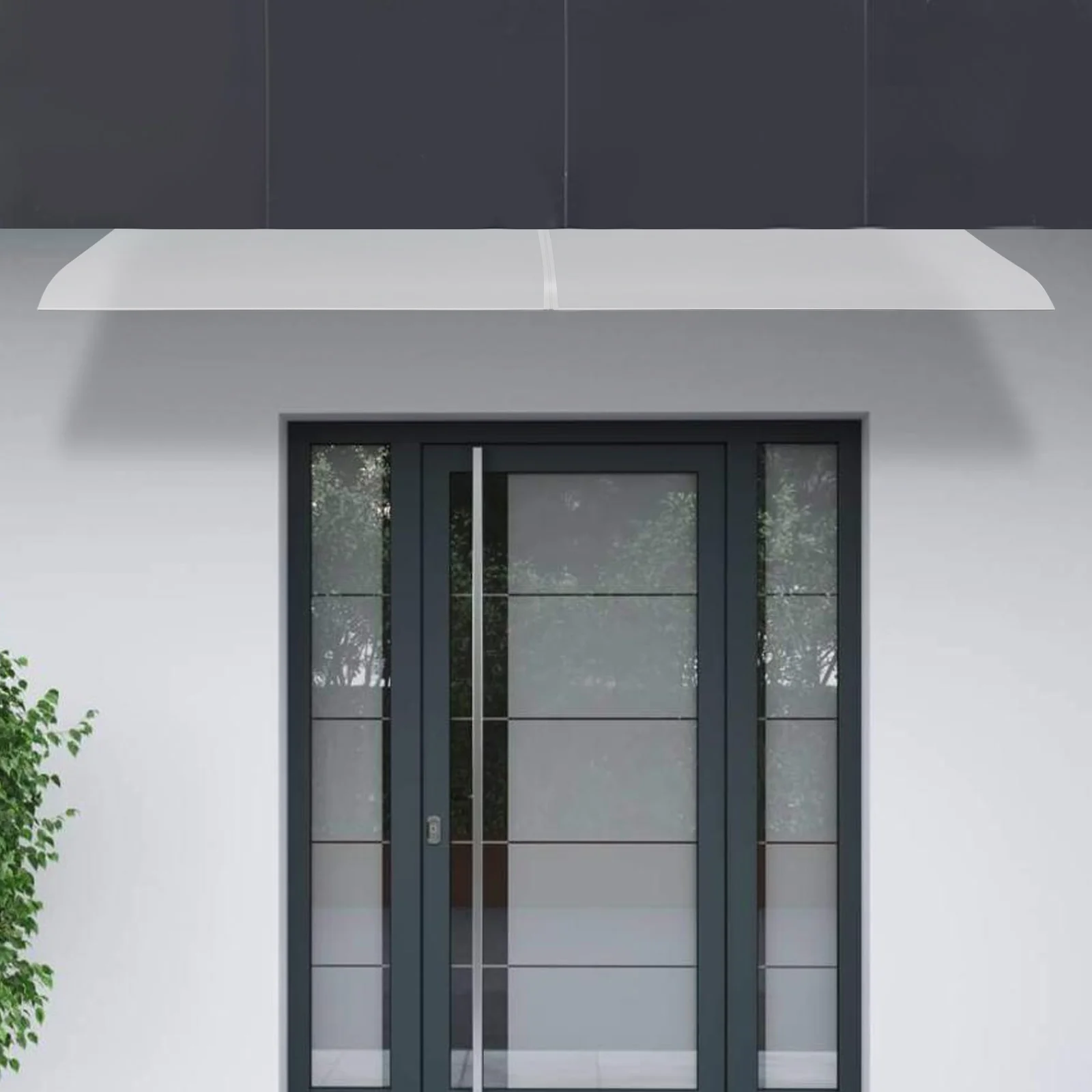Bymaocar Transparentes Vordach aus klarem PET, 160 x 50 cm, wasserdicht, UV-beständig, geneigtes Dach für Türfenster, kann einzeln oder kombiniert installiert werden
