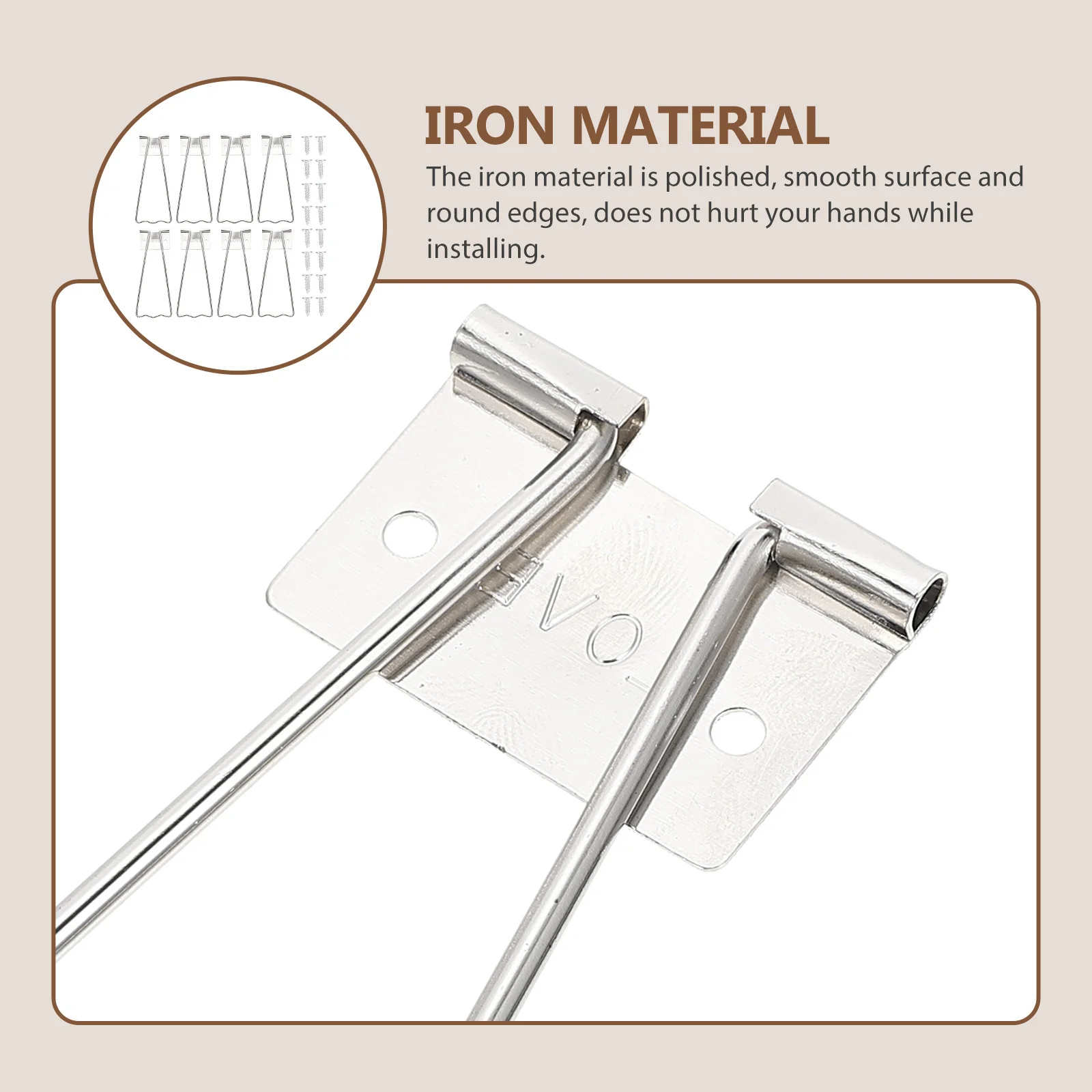 

1 Set Easel Back Bracket For Photo Frame Supports Metal Frame Holders Triangular Stability Design Smooth Edges Iron Material