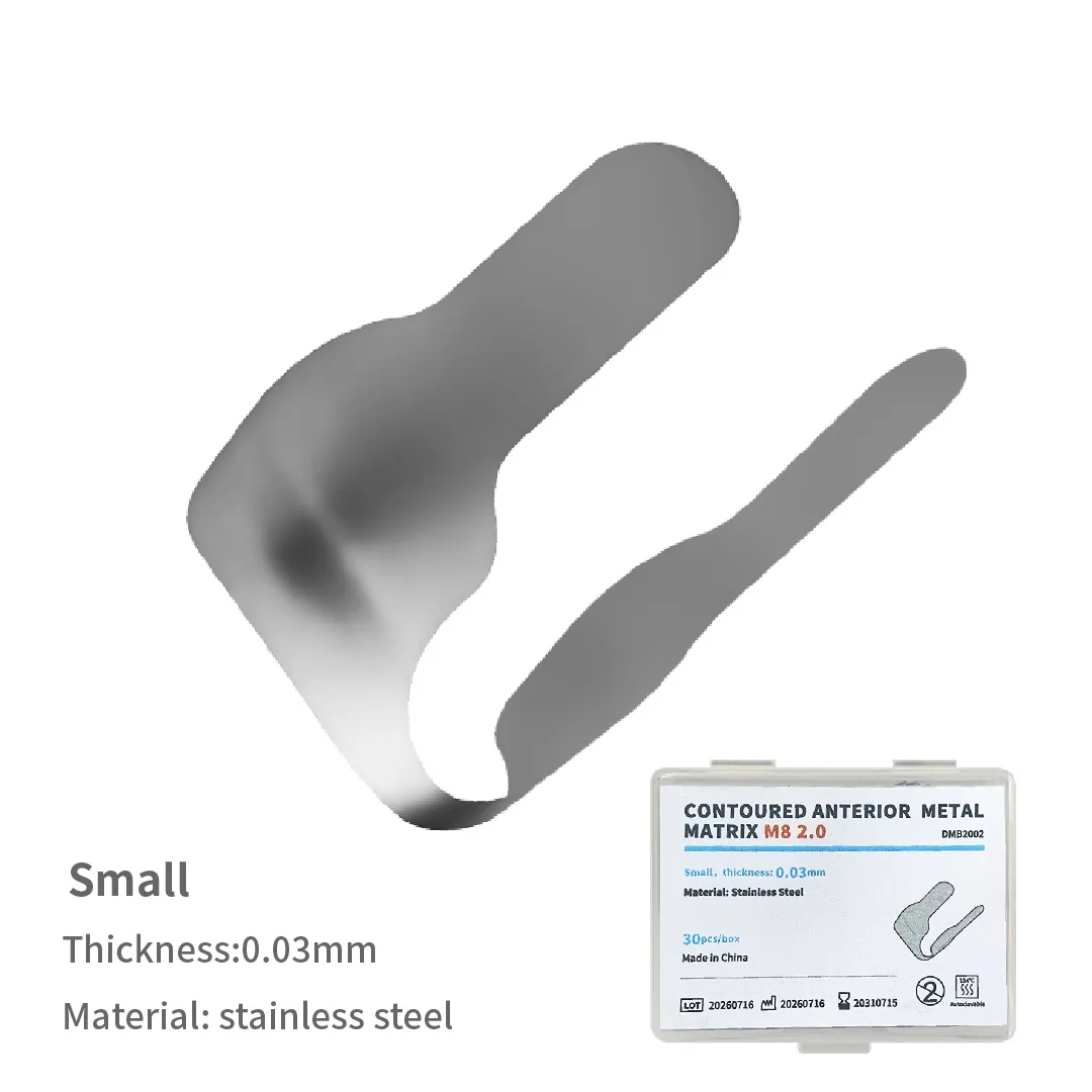 30PCS Dental Stainless Anterior Matrix Bands M8 2.0 Dentistry Tools