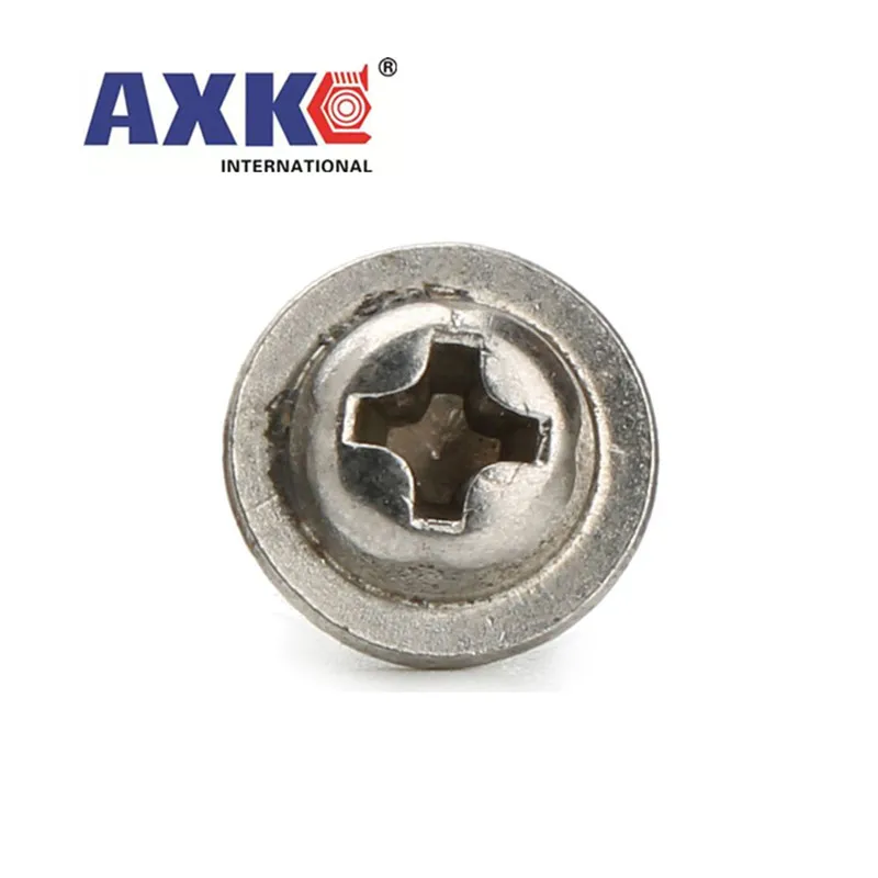 Image 4: 10/50pc M2 M2.5 M3 M4 304 A2 acier inoxydable PWM DIN967 croix Phillips Pan tête de treillis ronde avec rondelle collier rembourré boulon à vis