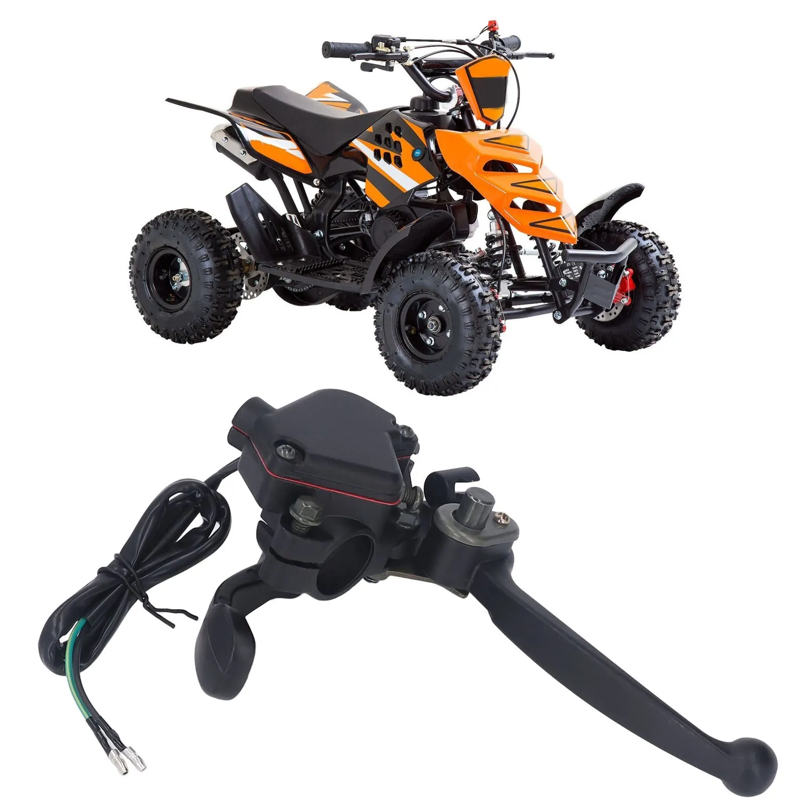 

Двойной тормозной рычаг 22 мм/0,87 дюйма в сборе с кабелем акселератора дроссельной заслонки для квадроцикла 50cc 90cc 150cc 250cc