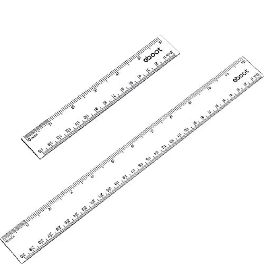 

Office plastic ruler set: clear 6-inch and 12-inch straight measuring tools for precise daily use