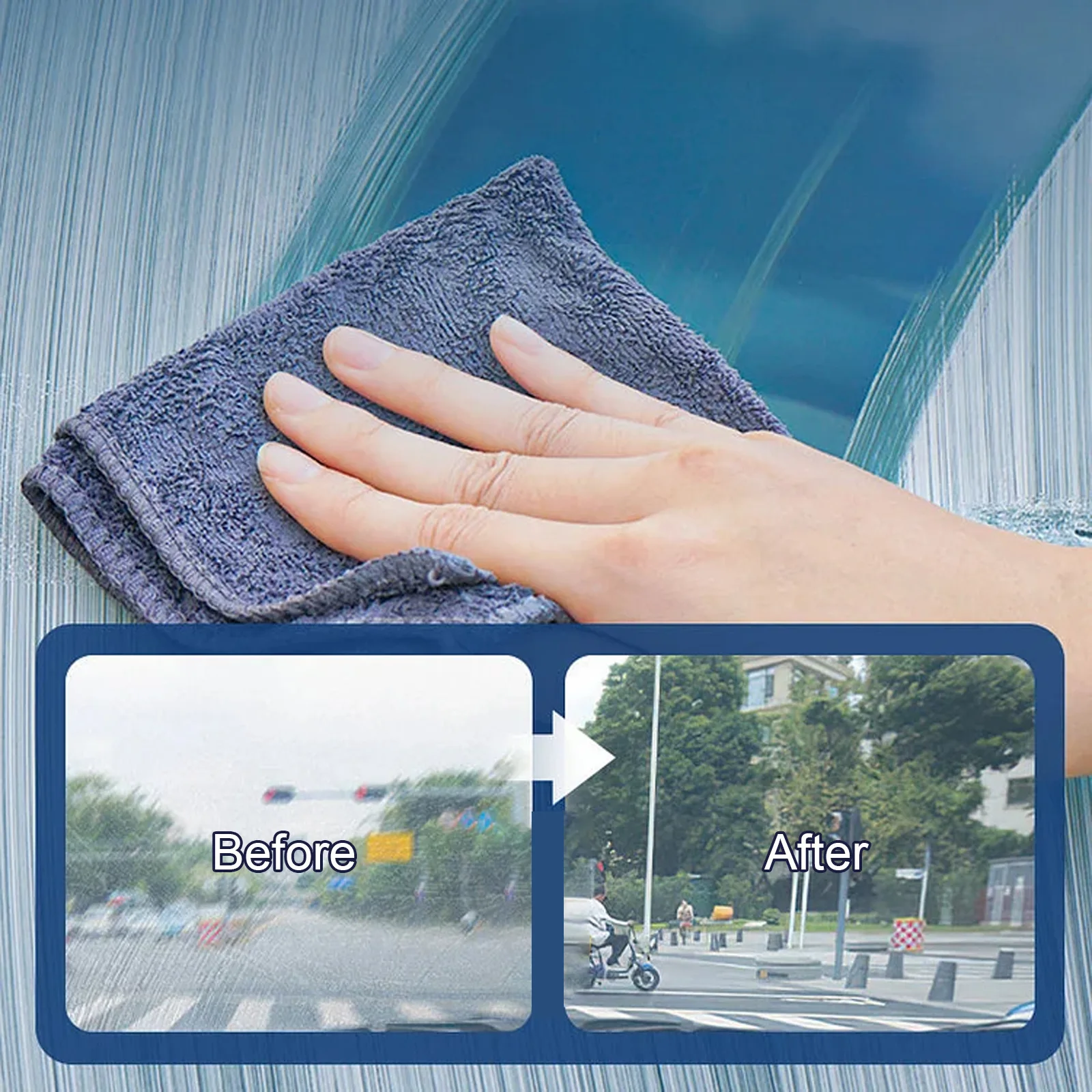 Stop Night Driving Glare Car Glass Oil Film Remover Paste Fix Windshield Haze Blurry Vision Eliminate Wiper Chatter Coating