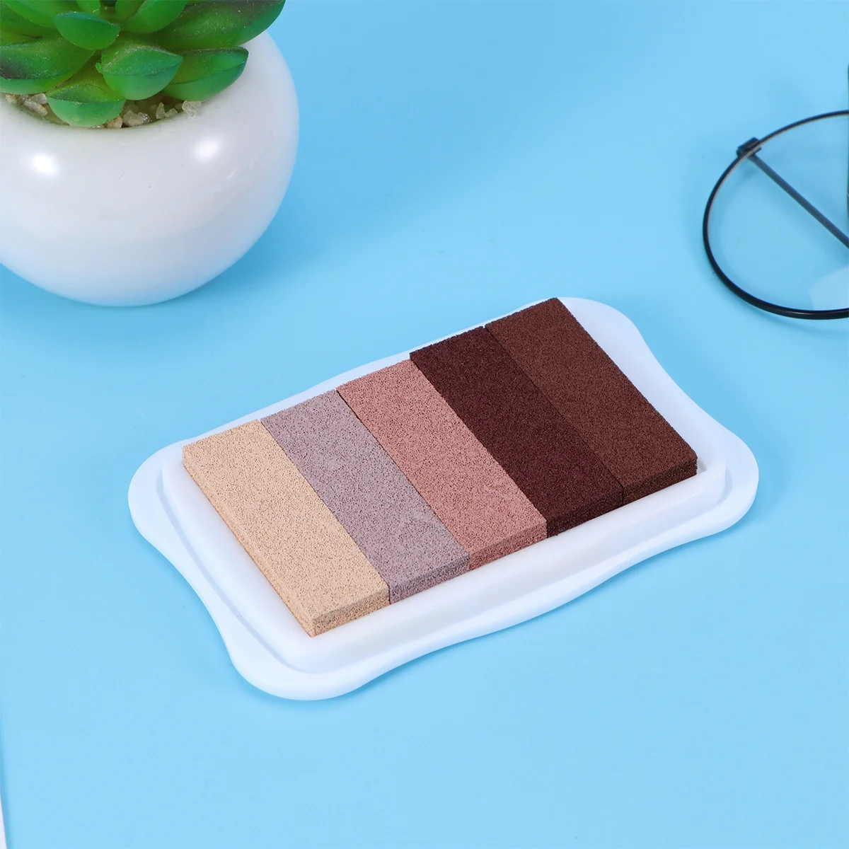 لوحة حبر متدرجة 5 ألوان مائية سريعة الجفاف ختم حرفي لمشاريع القصاصات الفنية ذاتية الصنع باللون البني #4