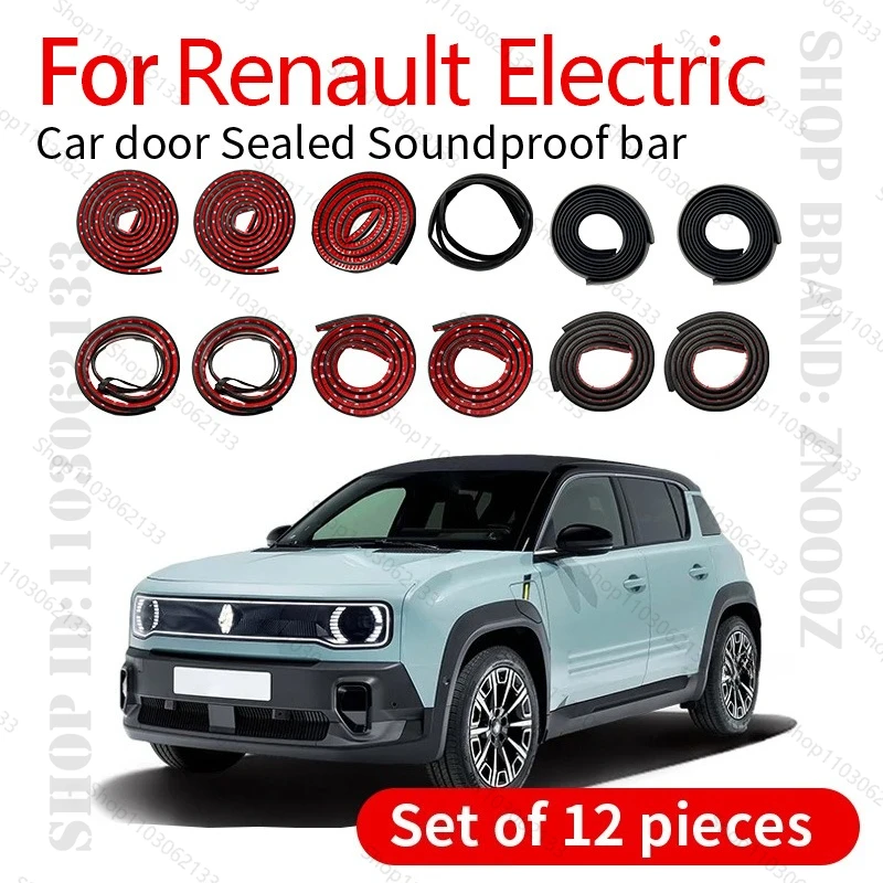 

For Renault Electric Car Door Seal Strip Rubber Double Layer Sealing Protector Soundproof Strip Dustproof Seal Strip 12PCS Set