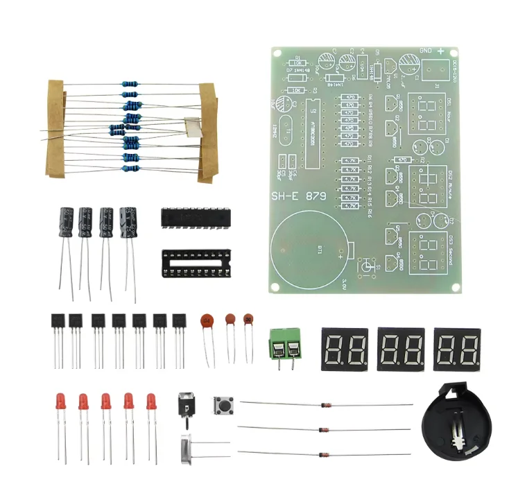 デジタルチューブ付きDIY電子時計キット,LEDディスプレイスイート,電子モジュール部品およびコンポーネント,DC 9v-12v,at89c2051