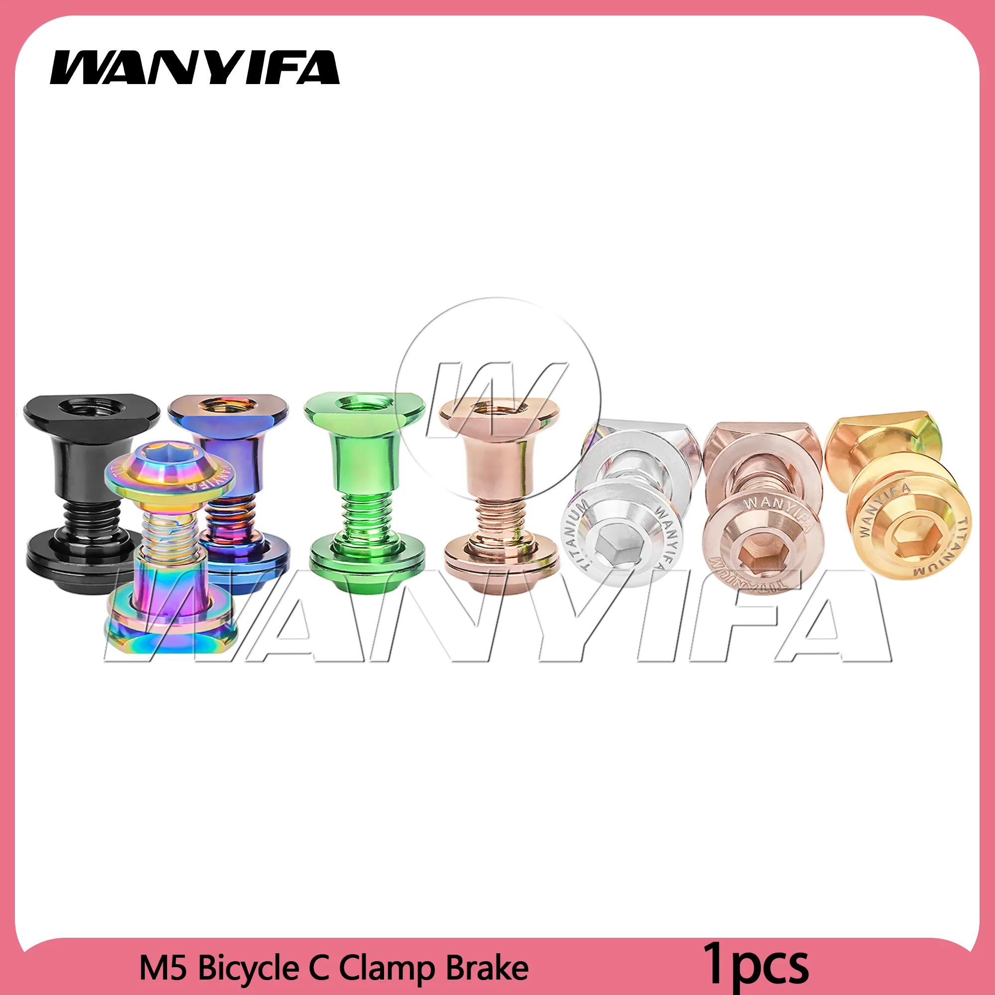 

Wanyifa Titanium Bolts M5 Bicycle C Clamp Brake Screw Nut Washer Kits for Bike Brake Shoes Brake Pad Cycling Parts