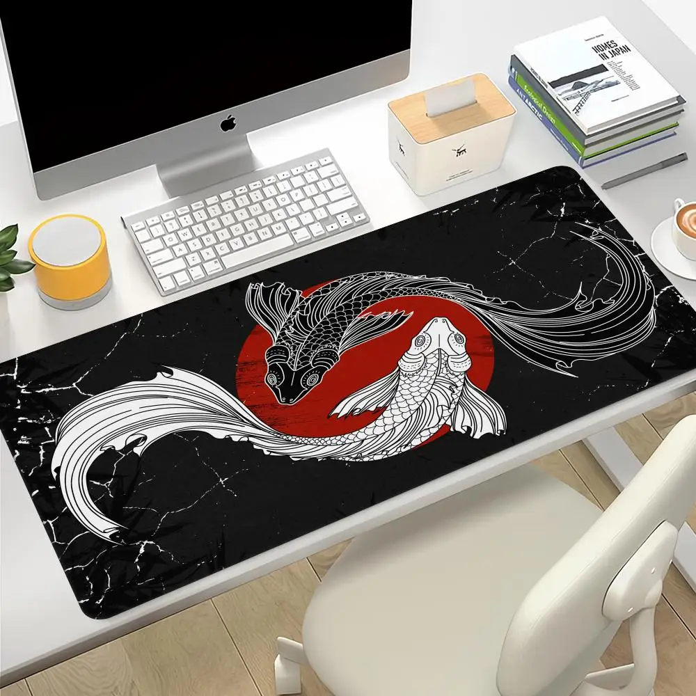 100x50cm Mouse Pads Yi Yang Fish Taichi Neutral Table Mats Computer Mousepad Company Desk Pad Large Gamer Mousepads XL Black Mat