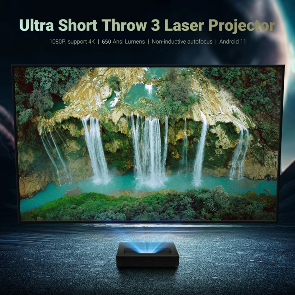 Topleo Android 1080p Smart Home Mini Proyector Ultra Short Throw 4K LED Texas Instruments 8K Video Texas DLP Laser Projector