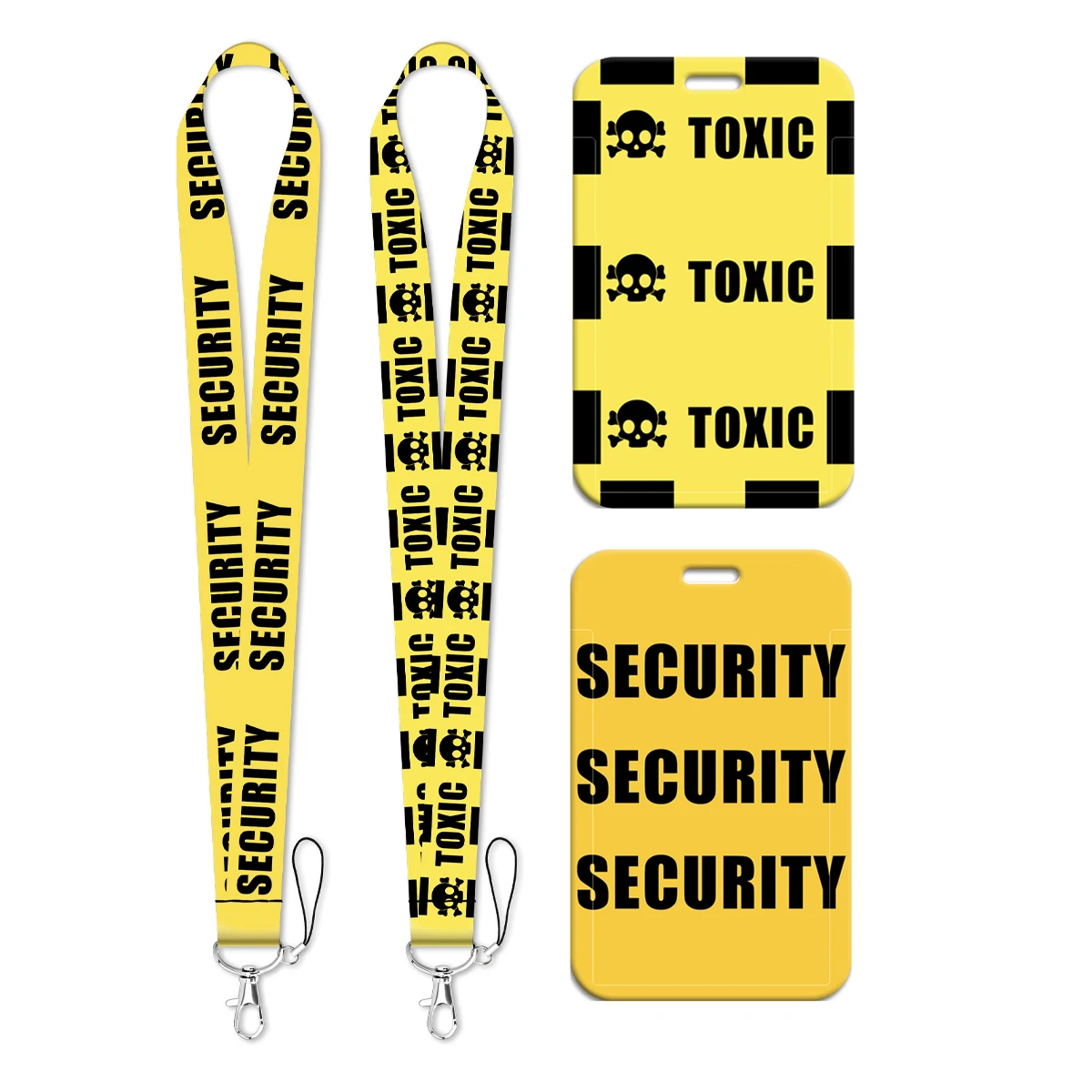 Warning Sign Credential Holder Caution Notice Lanyard Keychain Neck Strap For Keys ID Card Gym Phone Straps Keyrings Accessories