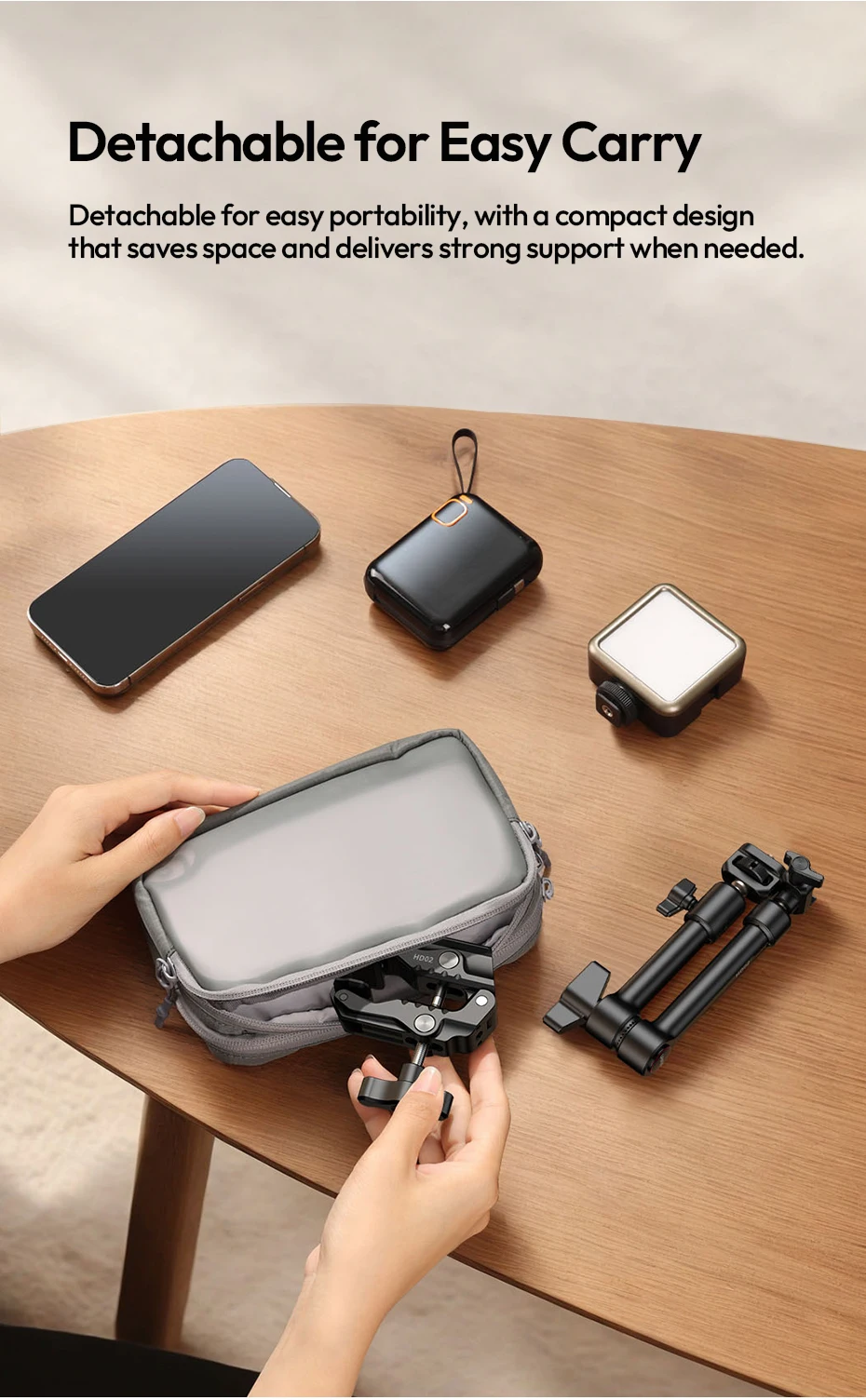 Ulanzi HD02 Magic Arm Kit 10 Zoll mit Superklemme für Stativkamera Fülllicht Magic Arm – Detail 7
