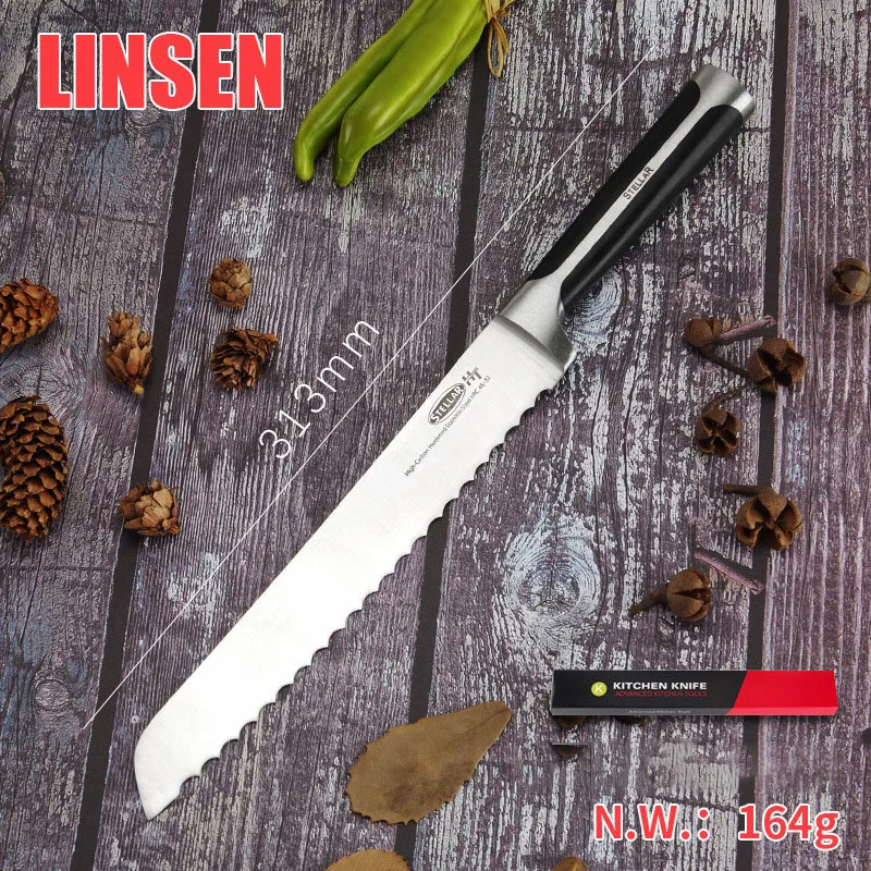 8 Inch Bread Knife Sharp Sawtooth Blade Knife Stainless Steel Handle Cooking Tools Professional Kitchen Accessories China Messer