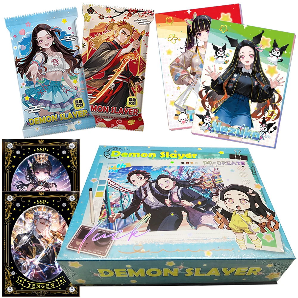 Cartão de coleção de anime japonês demon slayer, doce e fofo, menina kamado nezuko kochou shinobu, cartão requintado, presente para crianças
