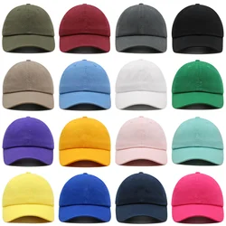 Cotton Solid Color Baseball Cap Casual Dad Hat Adjustable Back Buckle