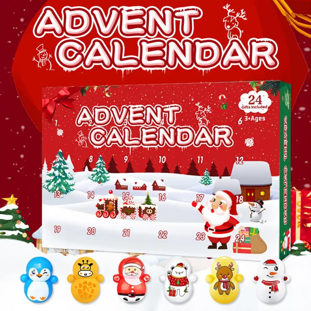 Christmas Advent Calendar Advent Calendar for Boys Girls Tumbler Doll Advent Calendar 2024 for Kids Stress Relief Toy for Boys