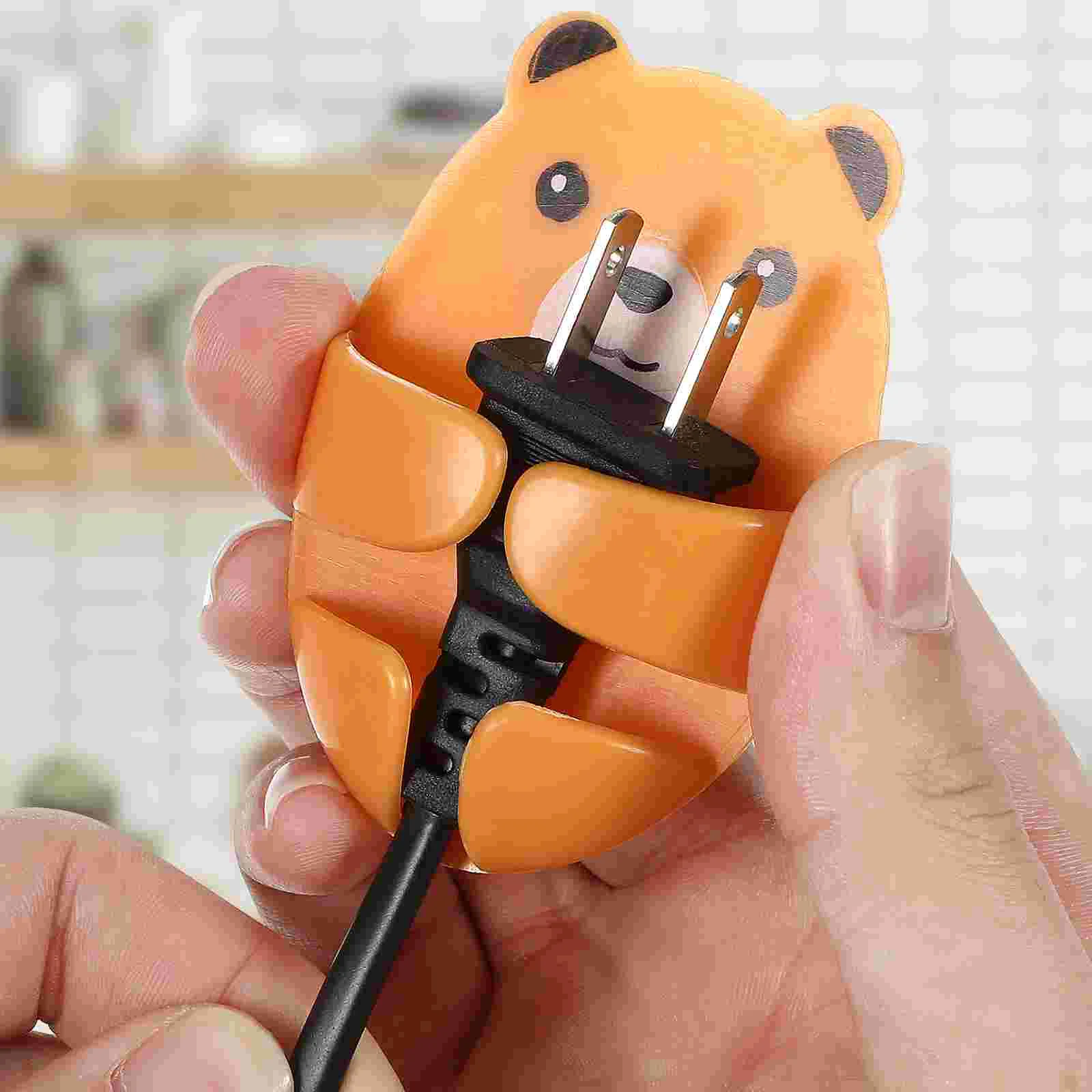 4 Pcs Plug Hook Small Hooks for Hanging Adhesive Suction Cup Phone Mount Kitchen Plastic Power Wall Cord Organizer