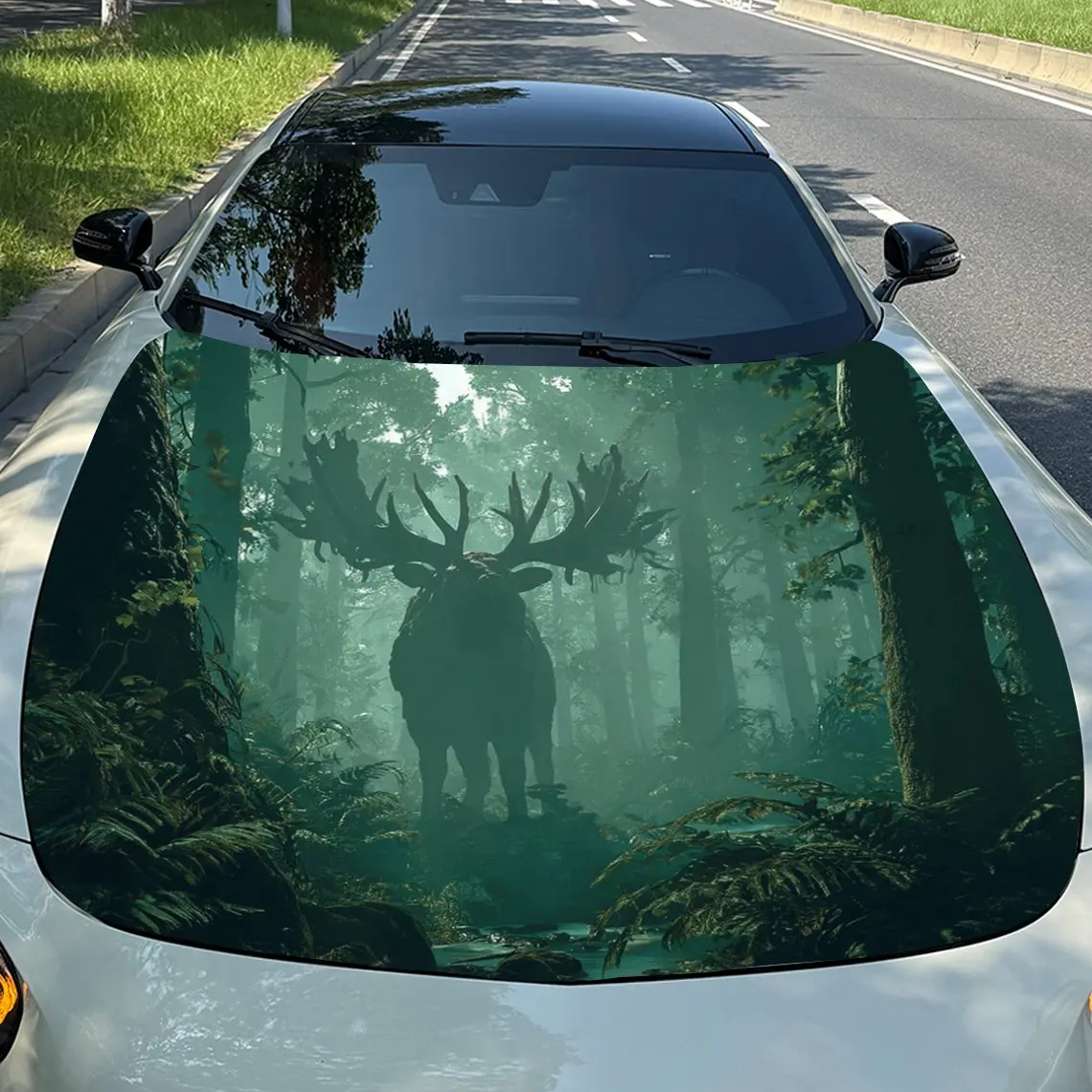 

Forest Deer Car Hood Stickers-Long Lasting PVC Vinyl Coating Suitable For Various Vehicles, Outdoor Car Accessories, Waterproof