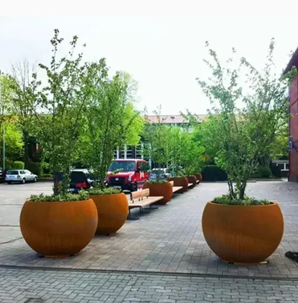 Garden Corten Steel rustic large flower pots planters