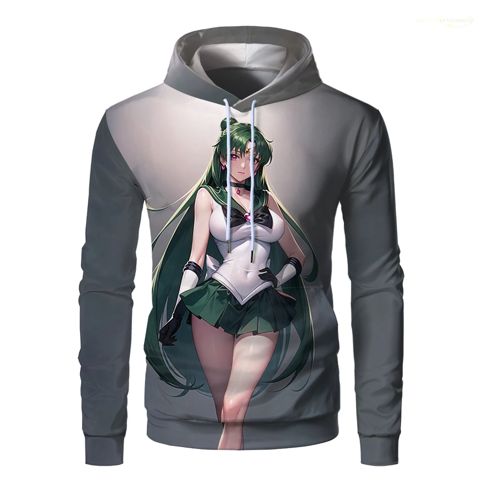 Sudadera con capucha con estampado 3D de Sailor Moon para hombre y mujer, ropa de calle de gran tamaño, informal, divertida, a la moda