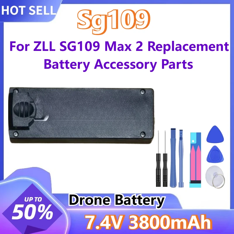 

For ZLL SG109 Max 2 Replacement Battery Accessory Parts High Quality Rechargeable Battery 7.4V 3800mAh Drone Battery +tools