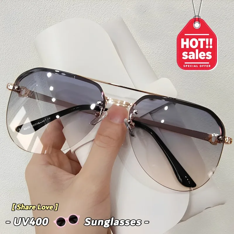 Pilot Sunglasses UV400 Shades Fashion Korean Style Luxury Brand Elegant Simple Drive Motorcycle Eyewear Men Women