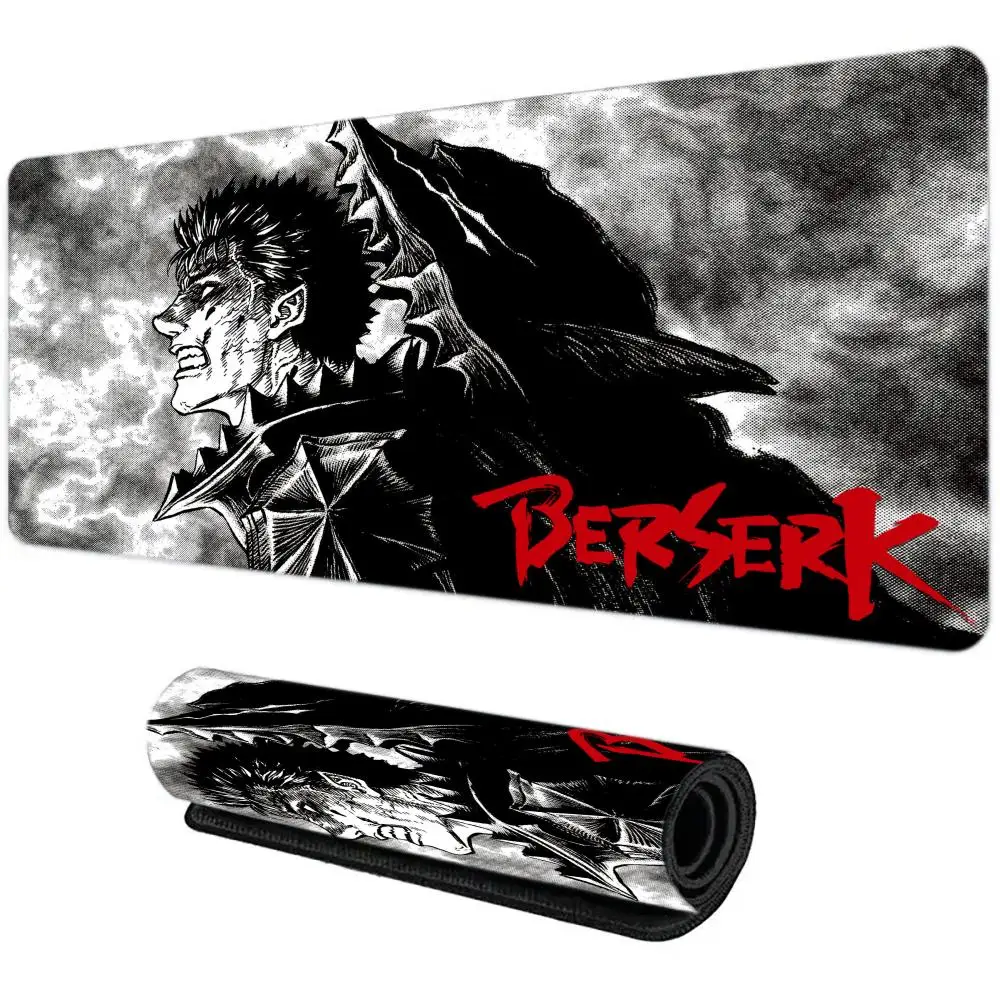Berserk Guts أنيمي ماوس الوسادة كبيرة الكمبيوتر مكتب ألعاب الجدول الحصير XXL المطاط المضادة للانزلاق الألعاب لوحة المفاتيح ماوس منصات مكتب طويل