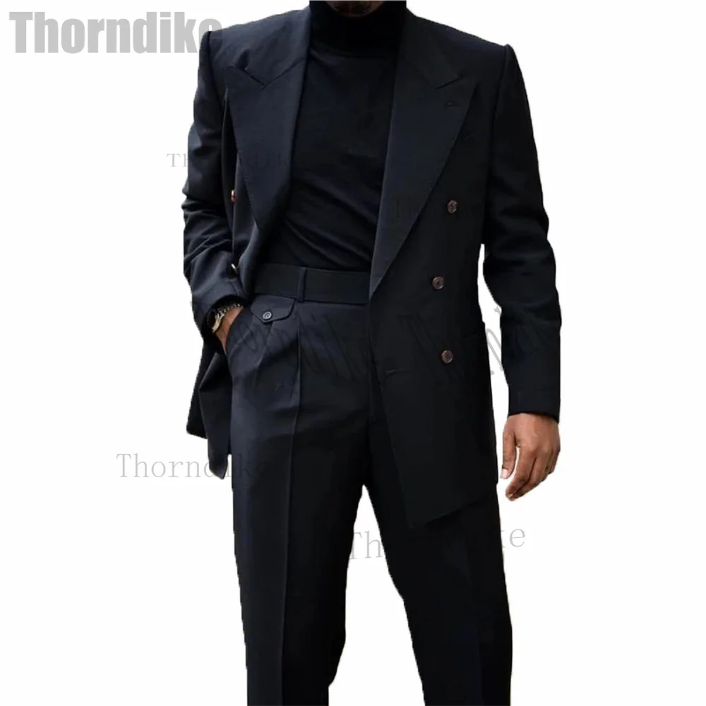 Thorndike New Design 2 Pcs Mens Suits Formal Business Blazers Groom Suits Slim Fit Notch Lapel Wedding Tuxedos (Blazer+Trousers)