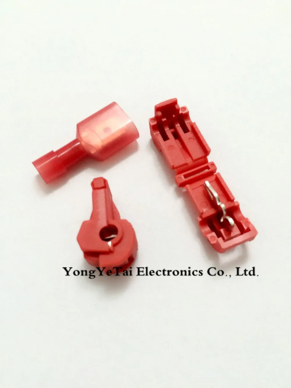 YYT 20Pair Quick No-Wire-Tampering T-Type Terminal Red T1 Connector Wire Splitter Universal Wire Clip for 0.3-1.0 Square Wires